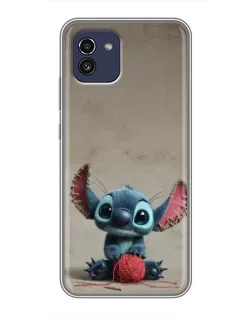 Чохол для Samsung Galaxy A03 (A035) з картинкою «Стіч на чоричневому фоні»