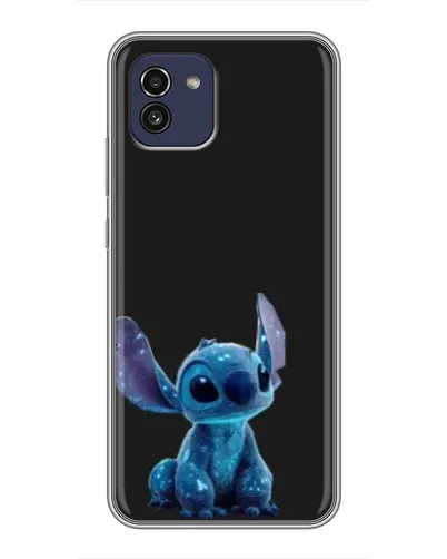 Чехол для Samsung Galaxy A03 (A035) с картинкой «Стич на черном»