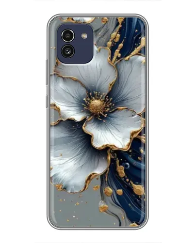Чохол для Samsung Galaxy A03 (A035) з картинкою «Біла квітка та золотий флюїд» Чохол для Samsung Galaxy A03 (A035) з картинкою «Біла квітка та золотий флюїд»