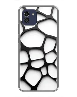 Чохол для Samsung Galaxy A03 (A035) з картинкою «Біла об'ємна сітка»
