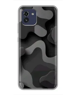 Чохол для Samsung Galaxy A03 (A035) з картинкою «Темний абстрактний камуфляж»