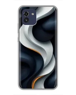Чохол для Samsung Galaxy A03 (A035) з картинкою «Об'ємні чорно-білі стрічки»