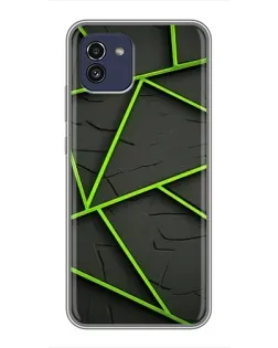 Чохол для Samsung Galaxy A03 (A035) з картинкою «Зелені геометричні лінії»