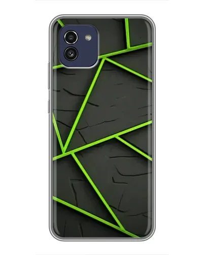 Чохол для Samsung Galaxy A03 (A035) з картинкою «Зелені геометричні лінії»