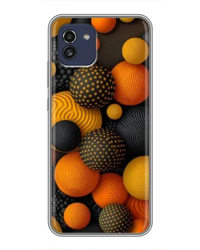 Чохол для Samsung Galaxy A03 (A035) з картинкою «Об'ємні помаранчеві сфери»