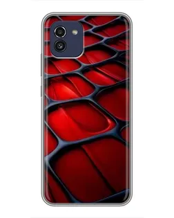 Чохол для Samsung Galaxy A03 (A035) з картинкою «Червона глянцева сітка»