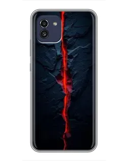 Чохол для Samsung Galaxy A03 (A035) з картинкою «Червона лавова тріщина»