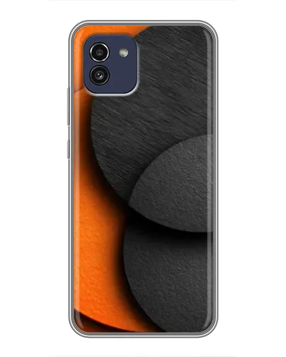 Чохол для Samsung Galaxy A03 (A035) з картинкою «Геометрія помаранчевих кіл»