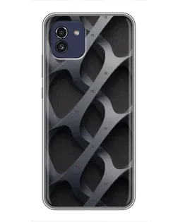 Чохол для Samsung Galaxy A03 (A035) з картинкою «Об'ємне сіре плетіння»
