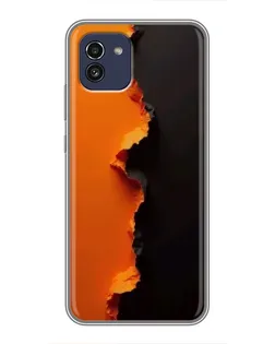 Чохол для Samsung Galaxy A03 (A035) з картинкою «Помаранчевий розлом»