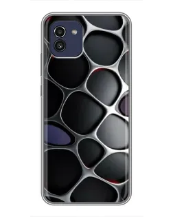 Чохол для Samsung Galaxy A03 (A035) з картинкою «Об'ємна темна решітка»