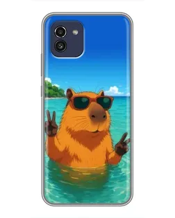 Чехол для Samsung Galaxy A03 (A035) с картинкой «Морская капибара» Чехол для Samsung Galaxy A03 (A035) с картинкой «Морская капибара»