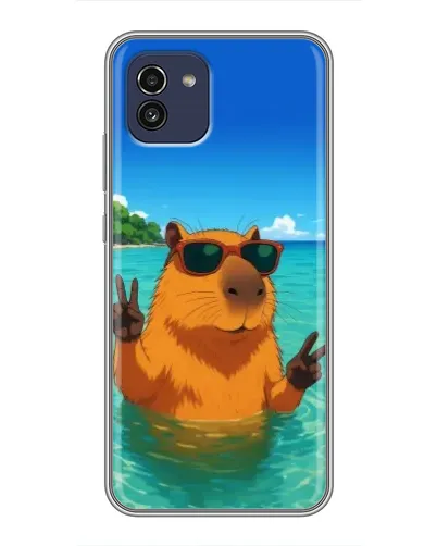 Чехол для Samsung Galaxy A03 (A035) с картинкой «Морская капибара» Чехол для Samsung Galaxy A03 (A035) с картинкой «Морская капибара»