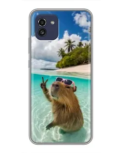 Чехол для Samsung Galaxy A03 (A035) с картинкой «Капибара на море» Чехол для Samsung Galaxy A03 (A035) с картинкой «Капибара на море»
