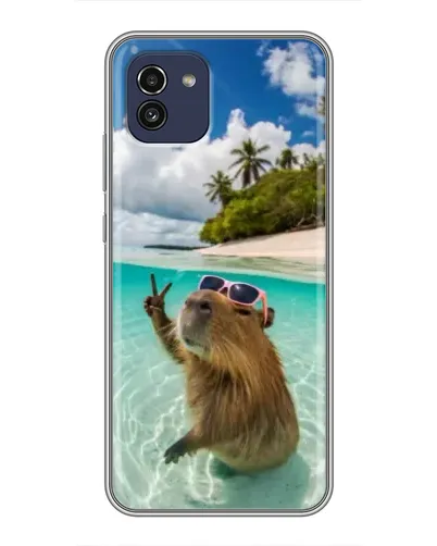 Чехол для Samsung Galaxy A03 (A035) с картинкой «Капибара на море» Чехол для Samsung Galaxy A03 (A035) с картинкой «Капибара на море»