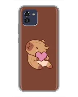 Чехол для Samsung Galaxy A03 (A035) с картинкой «Капибара с сердцем» Чехол для Samsung Galaxy A03 (A035) с картинкой «Капибара с сердцем»