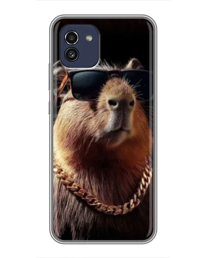 Чехол для Samsung Galaxy A03 (A035) с картинкой «Капибара золотая цепь» Чехол для Samsung Galaxy A03 (A035) с картинкой «Капибара золотая цепь»