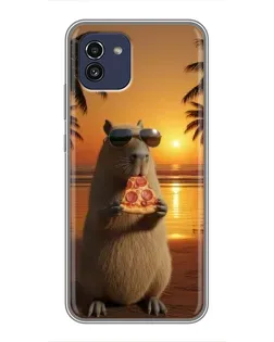 Чехол для Samsung Galaxy A03 (A035) с картинкой «Капибара с пиццей» Чехол для Samsung Galaxy A03 (A035) с картинкой «Капибара с пиццей»