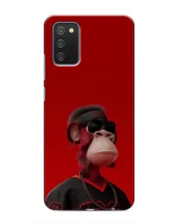 Чехол для Samsung Galaxy A03s с картинкой «Bored Ape в красном»