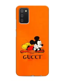 Чохол для Samsung Galaxy A03s з картинкою «Міккі Маус Gucci — помаранч»