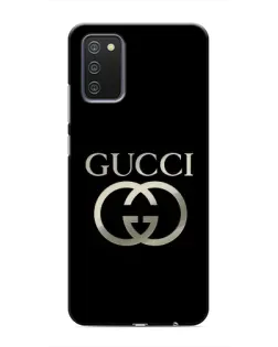 Чохол для Samsung Galaxy A03s з картинкою «Gucci — золото на чорному»