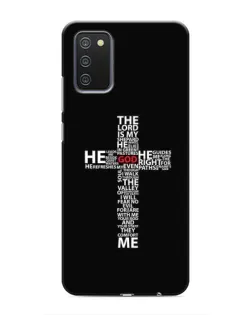 Чехол для Samsung Galaxy A03s с картинкой «Текстовый крест»