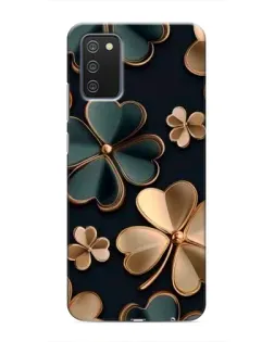 Чехол для Samsung Galaxy A03s с картинкой «Клевер в золоте»