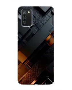 Чехол для Samsung Galaxy A03s с картинкой «Черные геометрические блоки»