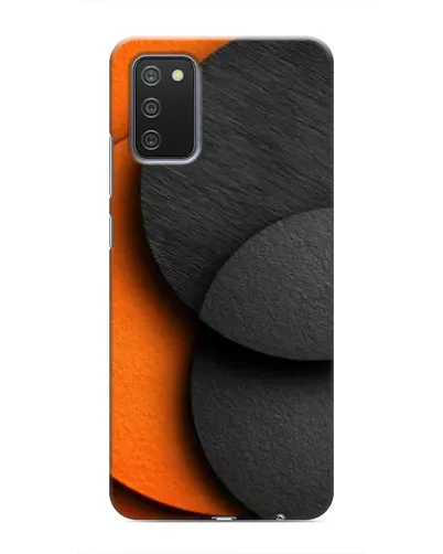 Чехол для Samsung Galaxy A03s с картинкой «Геометрия оранжевых кругов»
