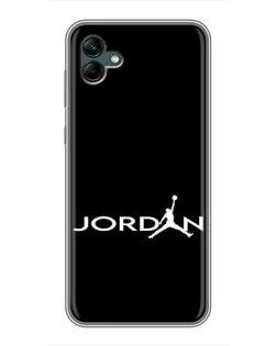 Чохол для Samsung Galaxy A04 з картинкою «Jordan White Logo»