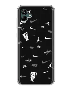 Чохол для Samsung Galaxy A04 з картинкою «Nike Black Pattern»