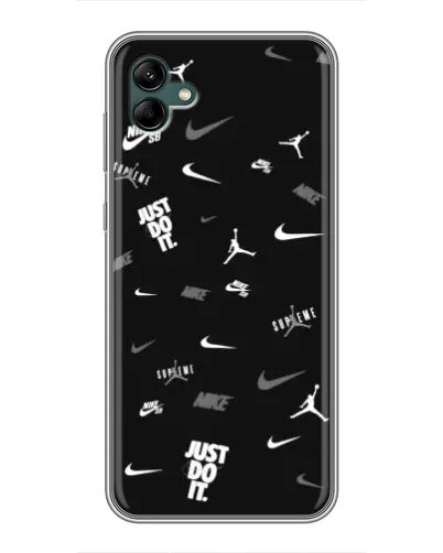 Чохол для Samsung Galaxy A04 з картинкою «Nike Black Pattern» Чохол для Samsung Galaxy A04 з картинкою «Nike Black Pattern»