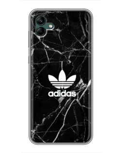Чехол для Samsung Galaxy A04 с картинкой «Белый мрамор Adidas»