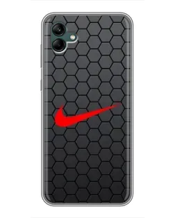 Чохол для Samsung Galaxy A04 з картинкою «Nike — карбонова сітка»