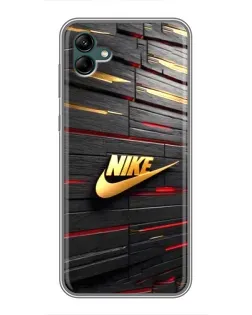 Чохол для Samsung Galaxy A04 з картинкою «Золотий Nike на металі»