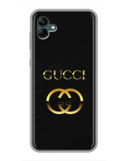 Чехол для Samsung Galaxy A04 с картинкой «Золотой логотип Gucci»