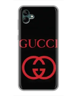 Чехол для Samsung Galaxy A04 с картинкой «Gucci — красный логотип»