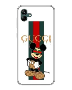 Чехол для Samsung Galaxy A04 с картинкой «Микки Маус Gucci — полосы»