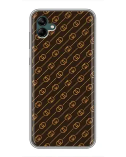 Чехол для Samsung Galaxy A04 с картинкой «Gucci — золотые диагонали»