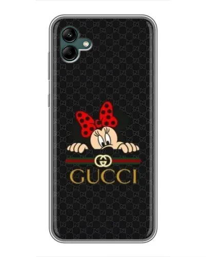 Чехол для Samsung Galaxy A04 с картинкой «Минни Маус Gucci — черный»