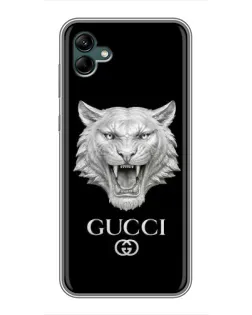 Чехол для Samsung Galaxy A04 с картинкой «Gucci — серебряный лев»