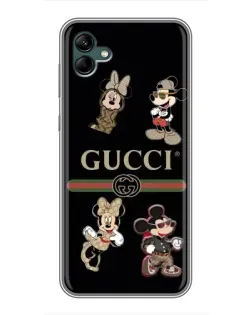 Чехол для Samsung Galaxy A04 с картинкой «Gucci — герои Disney и монограмма»