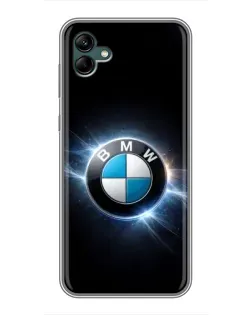 Чехол для Samsung Galaxy A04 с картинкой «BMW — неоновое сияние»