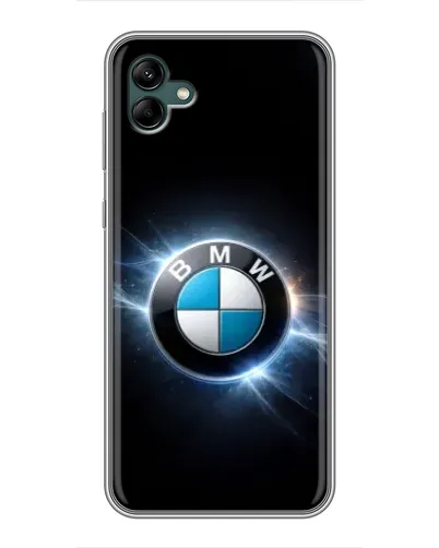 Чехол для Samsung Galaxy A04 с картинкой «BMW — неоновое сияние»