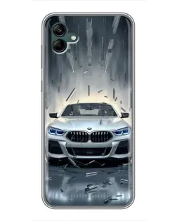Чехол для Samsung Galaxy A04 с картинкой «BMW в свете фар»
