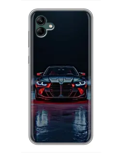 Чехол для Samsung Galaxy A04 с картинкой «BMW на мокрой дороге»