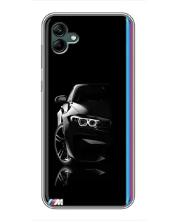 Чехол для Samsung Galaxy A04 с картинкой «Силуэт BMW в темноте»