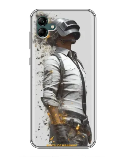 Чехол для Samsung Galaxy A04 с картинкой «PUBG — боец в пыли»