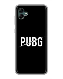 Чехол для Samsung Galaxy A04 с картинкой «PUBG — белый логотип»