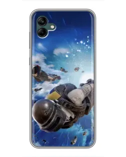 Чехол для Samsung Galaxy A04 с картинкой «Десант PUBG — прыжок»